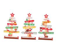 Gatuida 1 Jeu Ornements De Noël en Bois Construire Signe De Plateau À Plusieurs Niveaux De Noël Perle Haut Décor Faux Ampoules Sapin De Noel Miniature Cloche À L'intérieur en Bois 3 Pièces