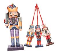 Gatuida 1 Jeu Soldats en Noyer Peint Ornements Soufflés Noël Casse-Noix Guirlande Pop up Sapin De Noel Décorations Décoration Suspendue Pendentif Sapin De Noel en Bois 4 Pièces
