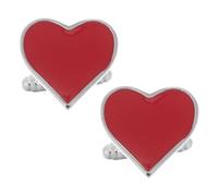 Gatuida 1 Paire Boutons de manchette amour Saint-Valentin coiffures costume goujons bijoux d'anniversaire de mariage boutons de manchette de tenue d'affaires laiton rouge