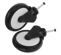 Gatuida 1 Paire Roues Avant Poussette Bébé 13 Cm Caoutchouc avec Tige de Direction, Remplacement Compatible Trotteur, Accessoires Poussette, Solide et Pivotante, Promenade Quotidienne