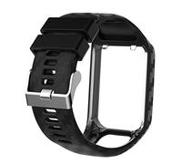 Gatuida 1 pièce Bracelet de Montre Silicone Noir Gravé Compatible avec Tomtom Ajustable et Facile à Installer Accessoire de Rechange pour Personnaliser Votre Style