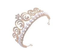 Gatuida 1 pièce Couronne Baroque Perles et pour Mariage Diadème Élégant Accessoire de Coiffure de Mariée pour et Photographies