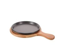 Gatuida 1 plaque à pizza antiadhésive de 20 cm avec plateau en bois de 23 | Plaque chauffante - Plateau de service pour four, idéal pour les barbecues à domicile, les fêtes, les restaurants et les