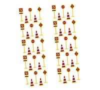 Gatuida 10 Ensembles Panneaux de Signalisation Miniatures Jouets de Circulation pour Garçon Fille Enseignement Sécurité Routière et Jeu Imitation Accessoires Colorés pour Garçon Fille