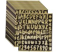 Gatuida 10 feuilles Autocollants Numériques et Lettres Auto-adhésifs Pouce Or Stickers Vinyle Résistants pour Boîte Aux Lettres Extérieur et Signalisation Décoration Polyvalente