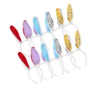 Gatuida 10 Pièces bandeau d'oreille de lapin easter bandana mousseux plush oreilles scintillant duveteux Enfant lapin en vrac petit pinces à cheveux fête de pâques beau bandeau paillettes