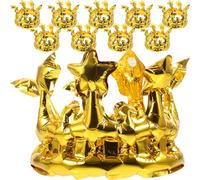 Gatuida 10 Pièces Couronne Gonflable Dorée Accessoire Festival Léger Confortable pour Anniversaire Cosplay Fête