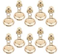 Gatuida 10 pièces Lot de Curseurs Fermeture Éclair Forme de Cœur Tirette de Remplacement Métallique pour Vêtements et Sacs Accessoires de Réparation Zipper Pull Charm Couleur Or
