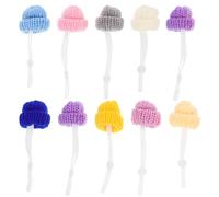 Gatuida 10 pièces Lot de Mini Bonnets Laine pour Poules Chapeaux Réglables Décoratifs pour Petits Animaux Accessoires Tricotés Légers et Chauds pour Fêtes et Portraits Familiaux