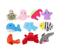 Gatuida 10 pièces Lot Marionnettes à Doigts Animaux Mer Peluche Jouets Interactifs pour Garçon Fille Poupées Doigt Cartoon pour Histoires et Jeux Créatifs