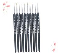 Gatuida 10 pièces Lot Pinceaux Fins de Détail Poils de Loup pour Peinture Miniature Aquarelle Gouache et Huile Pinceaux Précision pour Artistes Débutants et Professionnels