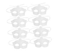 Gatuida 10 Pièces Masques Demi Visage Blancs Plastique pour DIY Cosplay Fête Masque à Décorer et Confortable