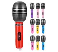 Gatuida 10 pièces Microphones Gonflables Simulation Réaliste Accessoires de Fête Jouets Scène pour Karaoké Cosplay et Événements
