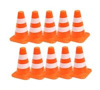 Gatuida 10 pièces Miniature Traffic Cone Models for Educational Play Small PP Road Barrier Toys for Early Childhood Safety Awareness and Parent-Child Interaction