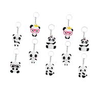 Gatuida 10 pièces Porte Clé Panda PVC de Pendentifs Décoratifs Multicolores pour à et Clés Décorations Amusantes et pour Accessoires de