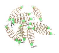 Gatuida 10 pièces Spiral Bait Springs with Luminous Beads for Night Saltwater and Carp Fishing Feeder Bait Holder Tool