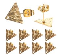 Gatuida 10 pièces Tiges Boucles Oreilles Triangulaires Acier Inoxydable Doré Base pour Création Bijoux DIY Accessoires Clous Oreilles pour Adultes et Garçon Fille