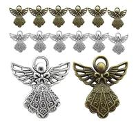 Gatuida 100 breloques ailes d'ange pour la création de bijoux - Breloques ange vintage pour la confection de colliers et bracelets - Pendentifs en vrac, parfaits pour les loisirs créatifs et les