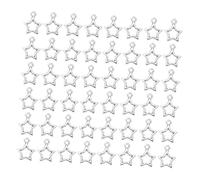 Gatuida 100 pièces Breloques Étoiles Ajourées Métal Argenté Mini Pendentifs Légers pour Création de Bracelets Colliers Porte-clés et Bijoux DIY