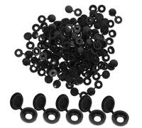 Gatuida 100 pièces Cache-vis Auto-perceuse Noir Protection Étanche pour Meubles et Charnières Capuchons Durables Adaptés Aux Vis Auto-taraudeuses Résistant UV et Usage Intérieur Extérieur