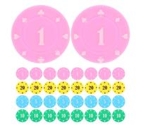 Gatuida 100 pièces Jetons de Jeu Poker Mahjong Outil de Comptage Points Récompense Accessoires Jeu Société Compact