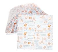 Gatuida 100 pièces Papier Emballage Alimentaire Anti-huile et Imperméable avec Motif Tour Eiffel de Papier pour Sandwichs Hamburgers Frites et Pâtisseries