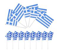 Gatuida 100 Pièces Petits Drapeaux à Main Drapeaux Portatifs de Grèce Bleu Polyester Pvc Légers et Portables pour Jeux et Fêtes Nationales