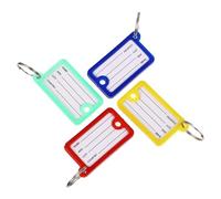 Gatuida 100 pièces Porte-clés Colorés Plastique avec Étiquettes Assorties pour Organisation Clés Bagages et Identification Nom Anneaux Réutilisables Résistants