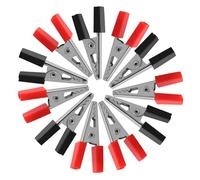 Gatuida 100 pièces Set de Pinces Crocodile Isolées Métal Nickelé Clips Électriques Robustes pour Tests et Connexions Pince Batterie Épaisse Couleurs Noire et Rouge Usage Polyvalent et