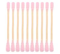 Gatuida 1000 cotons-tiges roses en spirale - Bâtonnets démaquillants double face en bois de 7,6 cm - Applicateurs de coton à double extrémité pour le fard à paupières, le nettoyage des oreilles