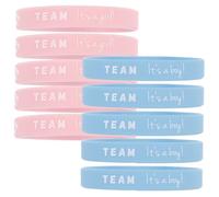 Gatuida 10pièces Bracelets Silicone Gender Reveal Garçon Et Fille Lot De Bracelets Caoutchouc Pour Fête Prénatale Et Shower Accessoires Mode Et Décoration Party