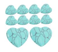 Gatuida 10pièces Petites Pierres Décoratives Forme De Cœur Turquoise Naturelle Polie Ornements Pour Maison Et Jardins