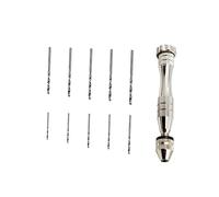 Gatuida 11 pièces Perceuse à Main Manuelle Aluminium Argenté Mini Mandrin pour Forets Outil de Torsion Précis pour Bijoux Perçage Rapide et Flexible Kit Bricolage DIY