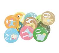 Gatuida 12 Pièces Autocollants De Mois De Bébé Décalcomanie De Ventre Enceinte Autocollants D'Étape De Bébé Autocollants D'Étape Mensuelle Autocollants D'Étape De Nouveau-Né Étiquette De