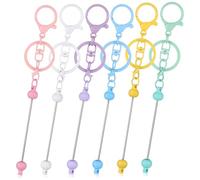 Gatuida 12 Pièces Barres de Porte Clés Perles Multicolores avec Fermoir Accessoires et Plastique pour Diy Porte Clés Kit de Fournitures pour Décoration Sac Compatible avec Perles Variées