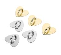 Gatuida 12 Pièces Boucle Auto-adhésive DIY en Alliage Métal Cœur | Ornement Compact, Point D’attache pour Breloques, Lot Léger, Usage Bricolage Créatif, Coloris Or Argenté