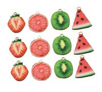 Gatuida 12 pièces Breloques Fruits Alliage Léger pour Création Bijoux DIY Bracelet Boucle Oreille Pendentif Pendentif Téléphone Charm