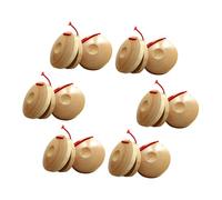 Gatuida 12 pièces Castagnettes Bois Naturel de Instrument de Percussion à Doigts pour Garçon Fille Musical Éducatif pour Développement du Rythme