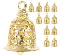 Gatuida 12 Pièces Clochette Breloque en Cuivre, Cloche Artisanale Ajourée, Or, pour Création de Bijoux, Carillons à Vent, Porte-clés, DIY et Décoration du Nouvel An