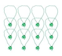 Gatuida 12 Pièces Collier Pendentif Tasse Saint Patrick en Plastique Vert | Décoration Cordon de Perles, Style Classique et Lumineux, Usage Festif, Confortable à Porter