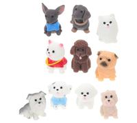 Gatuida 12 pièces Miniature Chien Décor Résine Figurines Réalistes de Chiots Stables pour Jardin Intérieur et Bureau Accessoires Décoratifs Compacts et