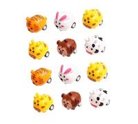 Gatuida 12 pièces Miniature Pull Back Animal Cars Jouets pour Garçon Fille Voitures à Friction Colorées pour Développement Coordination Main Œ Modèles Aléatoires Amusants