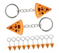 Gatuida 12 pièces Porte Clés Résine Pizza Simulation Pendentifs Décoratifs pour Sac et Lot
