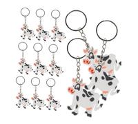 Gatuida 12 pièces Porte Clés Vache Mignon Pendentif Animal Décoratif pour Sacs et Clés Cadeau Anniversaire Garçon Fille Fête Thème Ferme