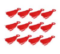 Gatuida 12 pièces Set de Pendentifs DIY Polyester Accessoires Bijoux avec Pompons Ronds Décoration Mobile et Vêtements Rouge pour Création de Charms Personnalisés