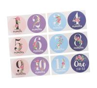 Gatuida 12pièces Stickers Jalons Garçon Fille Adorables Mois Né Autocollants Réutilisables Sans Trace Pour Album Photo Et Scrapbooking