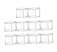 Gatuida 14 Boîtes de Rangement Carrées en Acrylique Transparent avec Couvercles, 6,5 X 6,5 X 6,5 Cm, 210 Ml, Coffrets Multifonctions pour Bonbons, Bijoux et Décorations de Fête