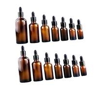 Gatuida 14Pièces Bouteille Verre Marron Rechargeable pour Lot de Flacons Pratique et Durable pour Mélanges et Échantillons