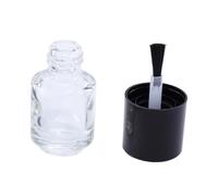 Gatuida 15 pièces Bouteille Verre Transparente pour Vernis à Ongles avec Pinceau Flacon Vide Rond à Bouchon Large Portable pour Manucure