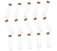 Gatuida 15 pièces Lot de Bouteilles Verre avec Bouchon Liège Tubes à Essai Transparents Résistants à Haute Température Flacons pour Conservation Échantillons Bouteilles à Vœux et Boîtes à